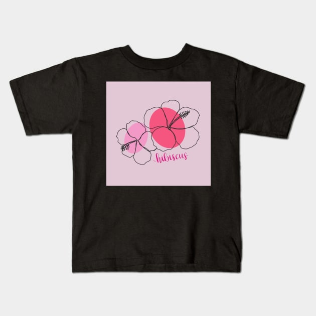 Hibiscus Kids T-Shirt by lyndsiemark